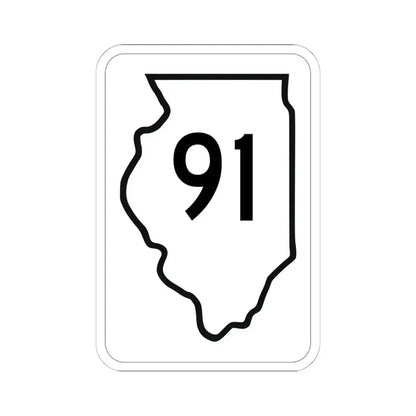 Illinois 91 1950 (Illinois) (Road Sign) STICKER Vinyl Kiss-Cut Decal 6 Inch White - The Sticker Space