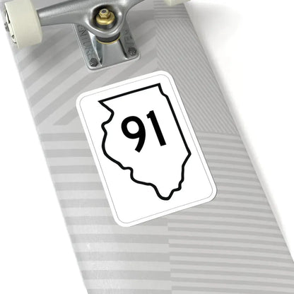 Illinois 91 1950 (Illinois) (Road Sign) STICKER Vinyl Kiss-Cut Decal - The Sticker Space