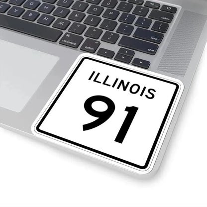 Illinois 91 (Illinois) (Road Sign) STICKER Vinyl Kiss-Cut Decal - The Sticker Space