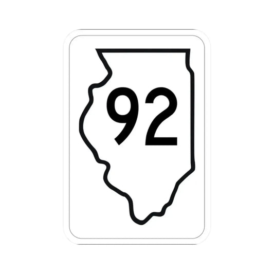 Illinois 92 1950 (Illinois) (Road Sign) STICKER Vinyl Kiss-Cut Decal 2 Inch White - The Sticker Space