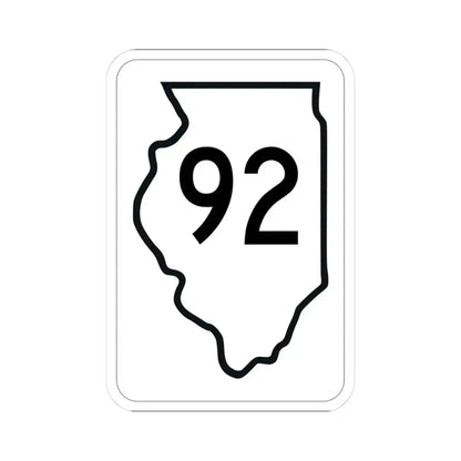 Illinois 92 1950 (Illinois) (Road Sign) STICKER Vinyl Kiss-Cut Decal 3 Inch White - The Sticker Space