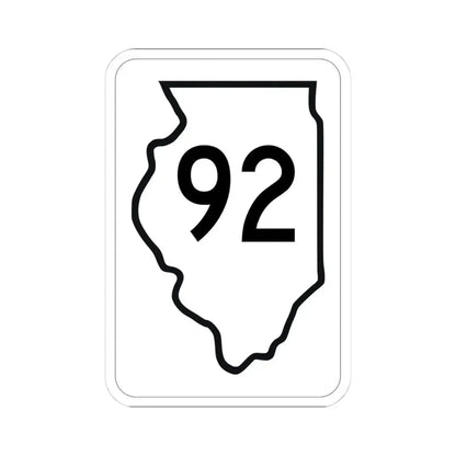 Illinois 92 1950 (Illinois) (Road Sign) STICKER Vinyl Kiss-Cut Decal 4 Inch White - The Sticker Space