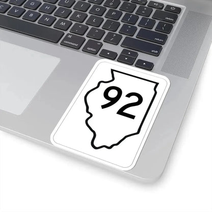 Illinois 92 1950 (Illinois) (Road Sign) STICKER Vinyl Kiss-Cut Decal - The Sticker Space