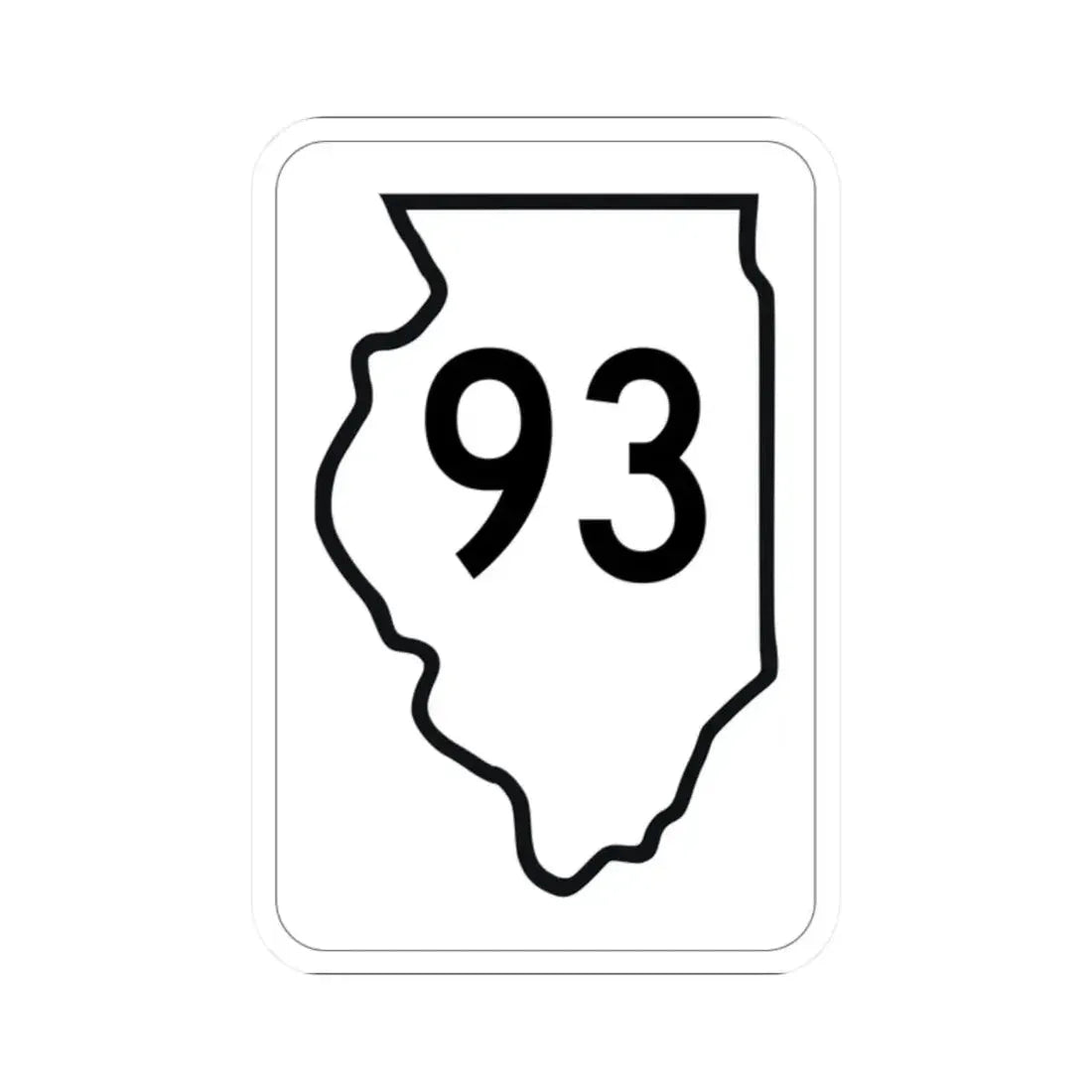Illinois 93 1950 (Illinois) (Road Sign) STICKER Vinyl Kiss-Cut Decal 2 Inch White - The Sticker Space