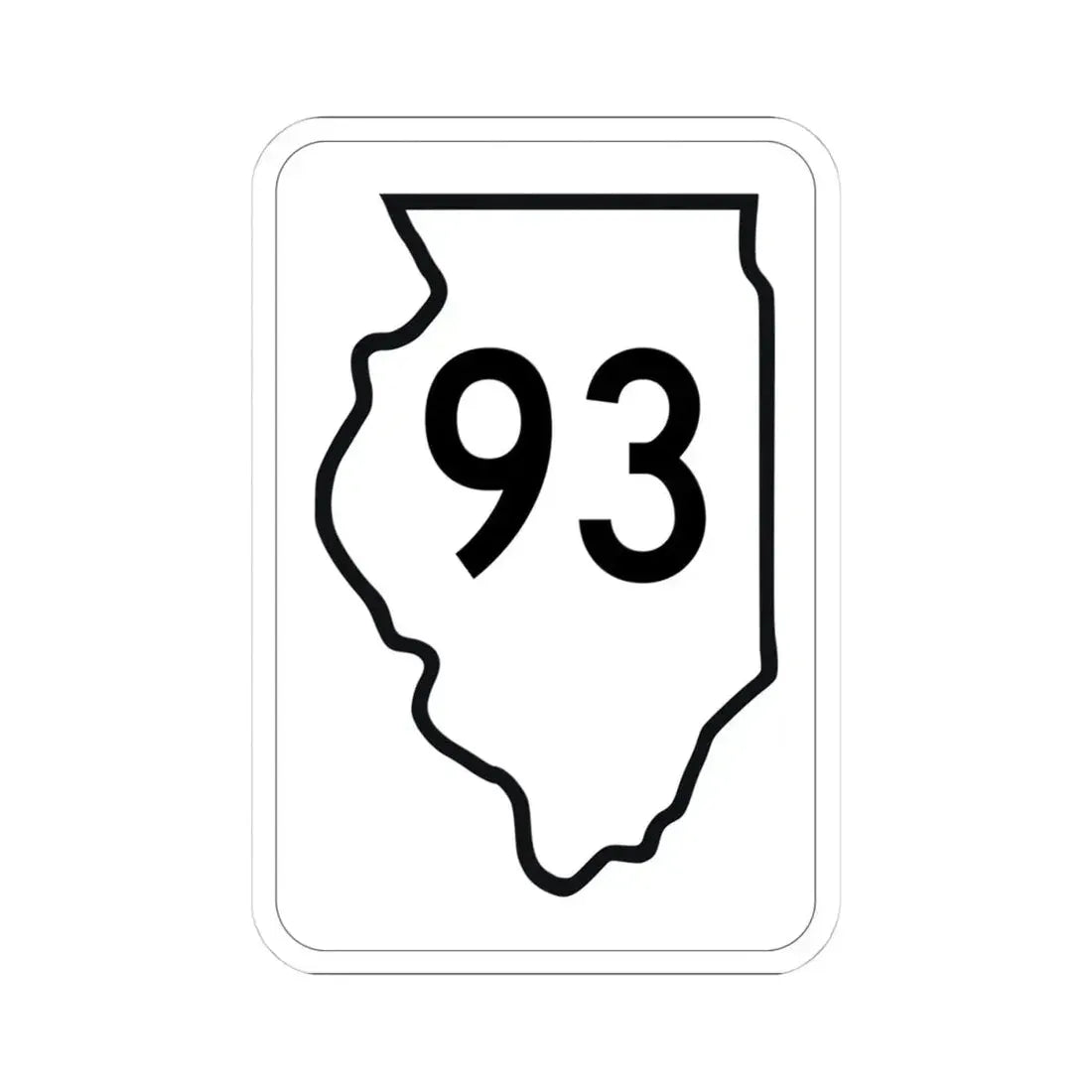 Illinois 93 1950 (Illinois) (Road Sign) STICKER Vinyl Kiss-Cut Decal 4 Inch White - The Sticker Space