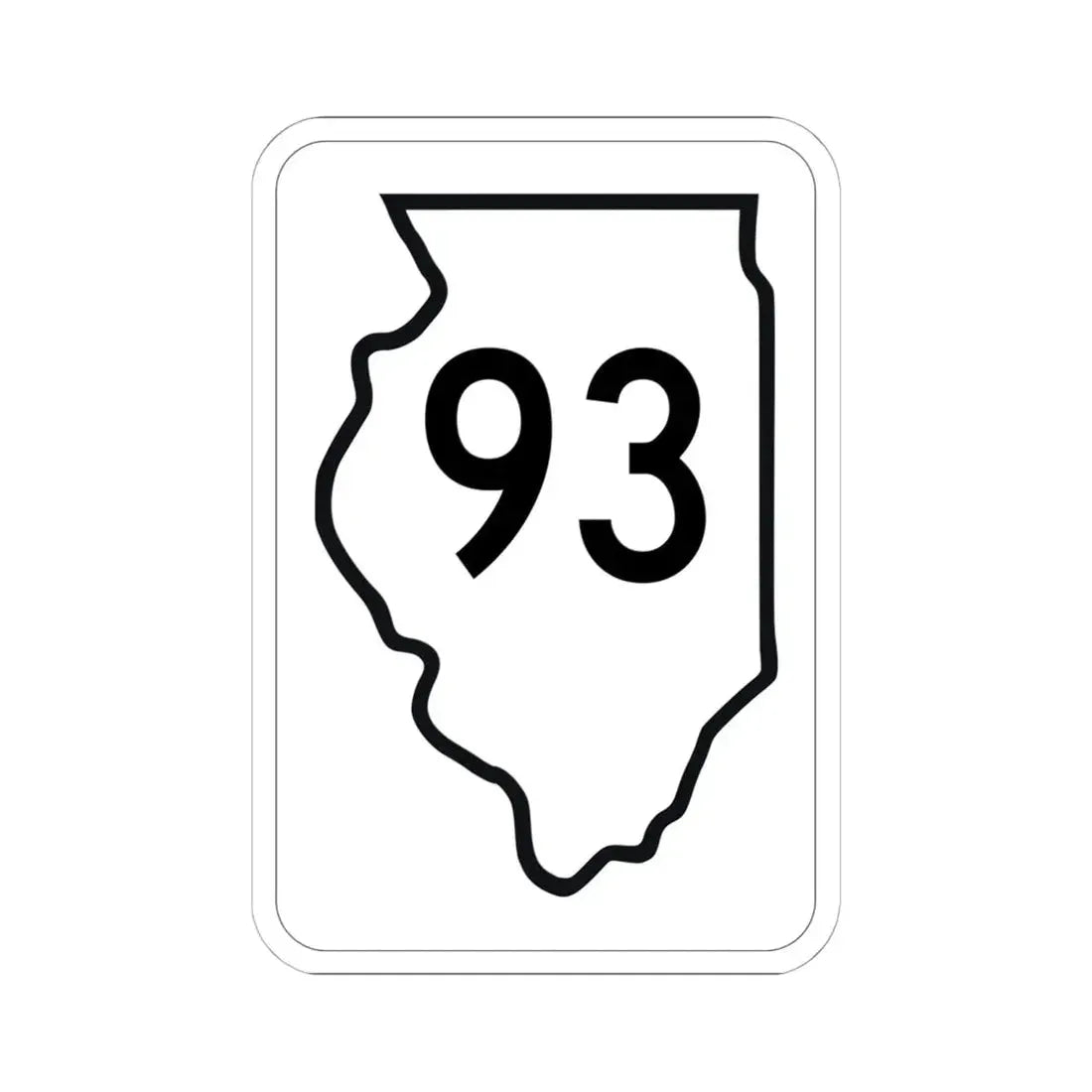 Illinois 93 1950 (Illinois) (Road Sign) STICKER Vinyl Kiss-Cut Decal 6 Inch White - The Sticker Space