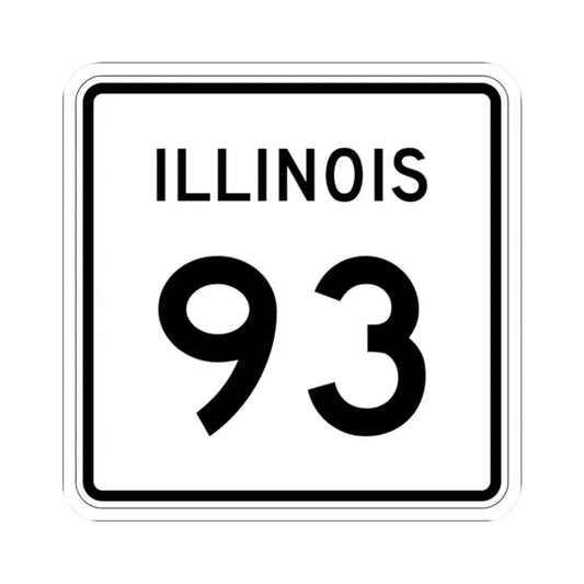 Illinois 93 (Illinois) (Road Sign) STICKER Vinyl Kiss-Cut Decal 2 Inch White - The Sticker Space