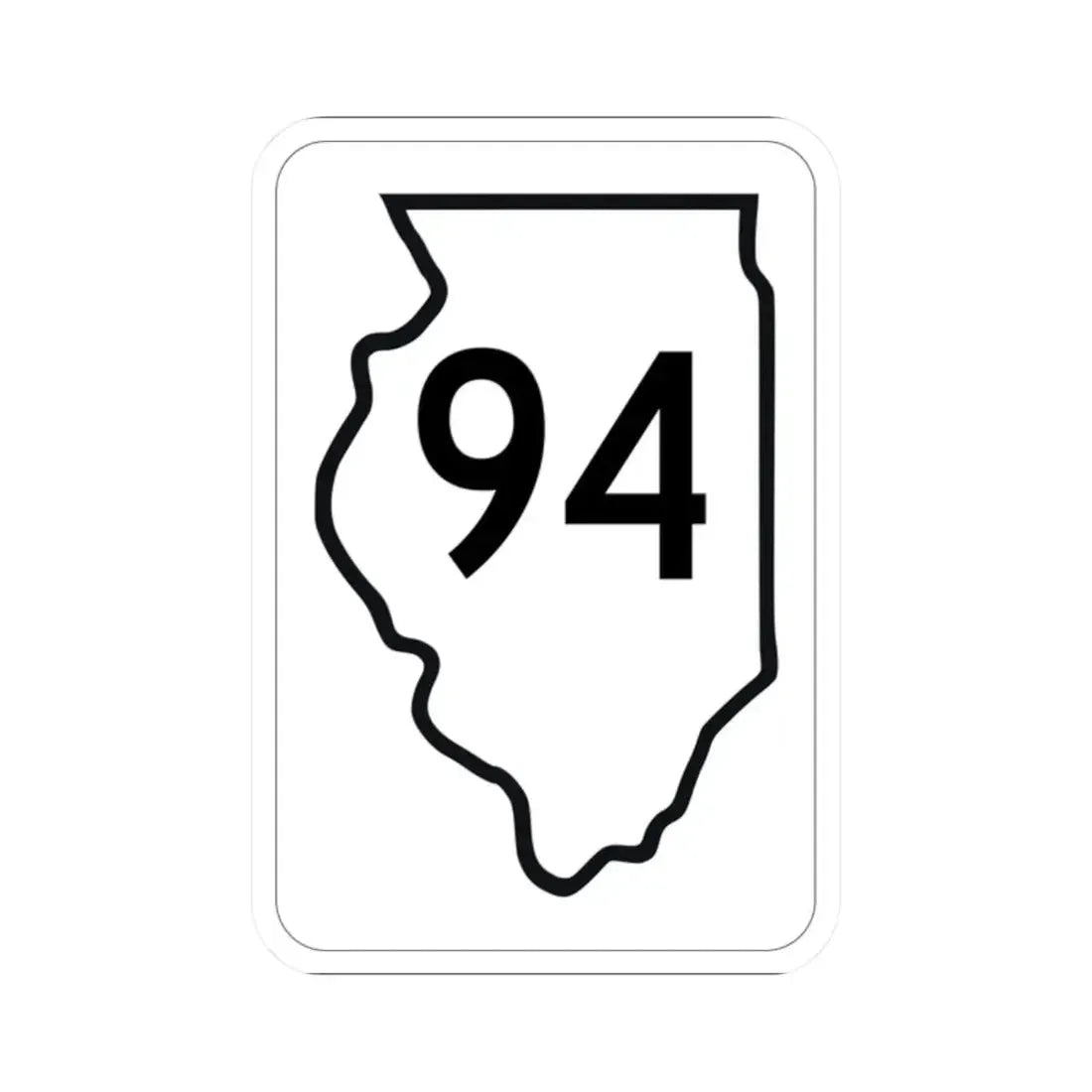 Illinois 94 1950 (Illinois) (Road Sign) STICKER Vinyl Kiss-Cut Decal 2 Inch White - The Sticker Space