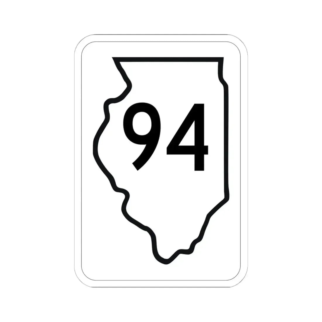 Illinois 94 1950 (Illinois) (Road Sign) STICKER Vinyl Kiss-Cut Decal 6 Inch White - The Sticker Space