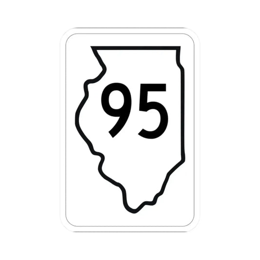 Illinois 95 1950 (Illinois) (Road Sign) STICKER Vinyl Kiss-Cut Decal 2 Inch White - The Sticker Space