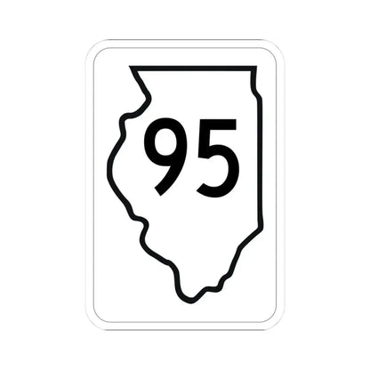 Illinois 95 1950 (Illinois) (Road Sign) STICKER Vinyl Kiss-Cut Decal 3 Inch White - The Sticker Space