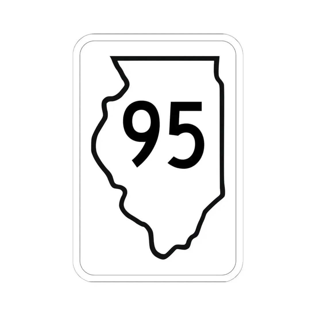 Illinois 95 1950 (Illinois) (Road Sign) STICKER Vinyl Kiss-Cut Decal 6 Inch White - The Sticker Space