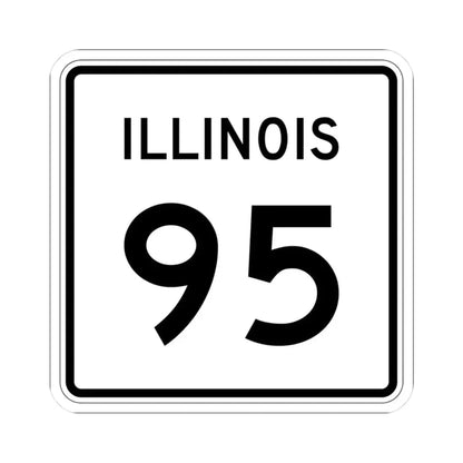 Illinois 95 (Illinois) (Road Sign) STICKER Vinyl Kiss-Cut Decal 3 Inch White - The Sticker Space