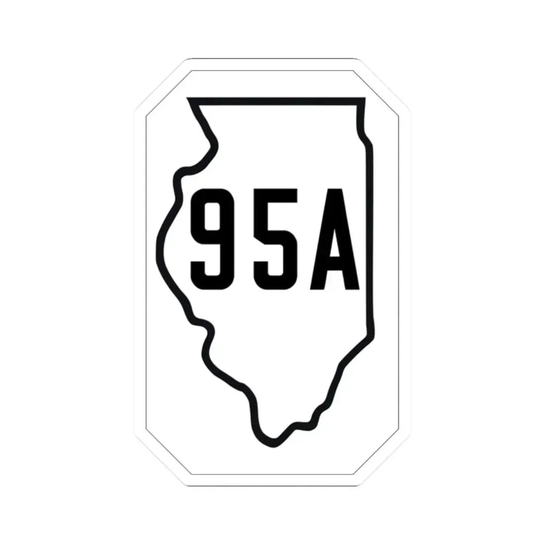 Illinois 95A 1926 (Illinois) (Road Sign) STICKER Vinyl Kiss-Cut Decal 2 Inch White - The Sticker Space