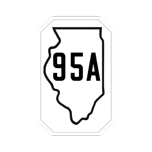 Illinois 95A 1926 (Illinois) (Road Sign) STICKER Vinyl Kiss-Cut Decal 2 Inch White - The Sticker Space