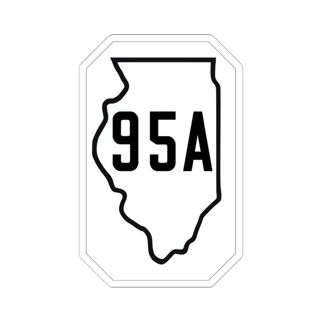 Illinois 95A 1926 (Illinois) (Road Sign) STICKER Vinyl Kiss-Cut Decal 6 Inch White - The Sticker Space