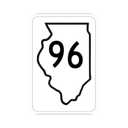 Illinois 96 1950 (Illinois) (Road Sign) STICKER Vinyl Kiss-Cut Decal 2 Inch White - The Sticker Space