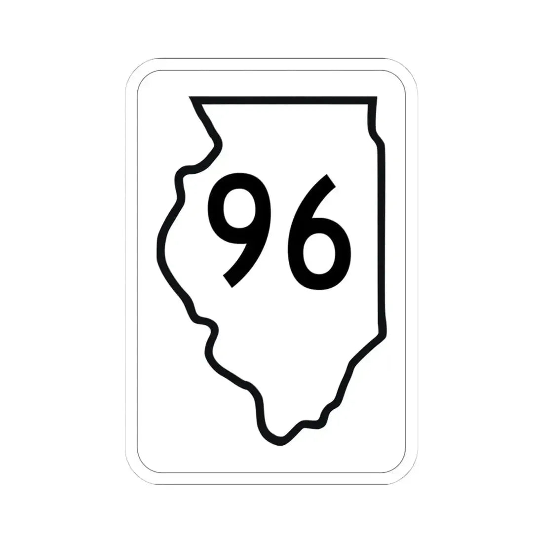 Illinois 96 1950 (Illinois) (Road Sign) STICKER Vinyl Kiss-Cut Decal 4 Inch White - The Sticker Space