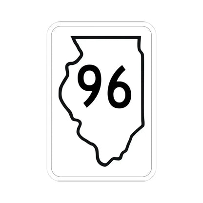 Illinois 96 1950 (Illinois) (Road Sign) STICKER Vinyl Kiss-Cut Decal 4 Inch White - The Sticker Space