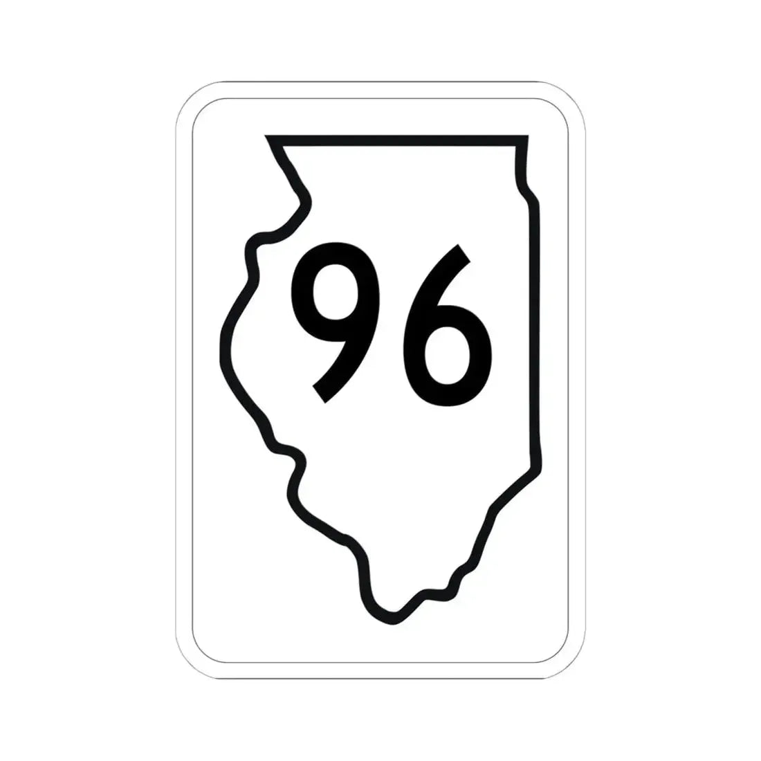 Illinois 96 1950 (Illinois) (Road Sign) STICKER Vinyl Kiss-Cut Decal 6 Inch White - The Sticker Space