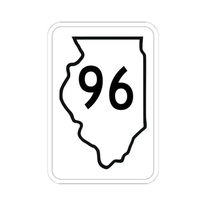 Illinois 96 1950 (Illinois) (Road Sign) STICKER Vinyl Kiss-Cut Decal 6 Inch White - The Sticker Space