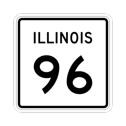 Illinois 96 (Illinois) (Road Sign) STICKER Vinyl Kiss-Cut Decal 6 Inch White - The Sticker Space
