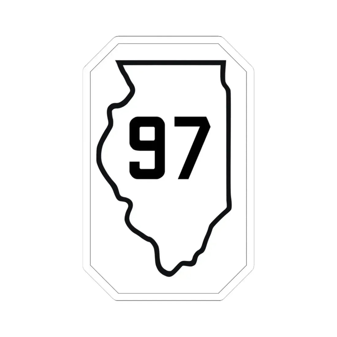 Illinois 97 1926 (Illinois) (Road Sign) STICKER Vinyl Kiss-Cut Decal 3 Inch White - The Sticker Space