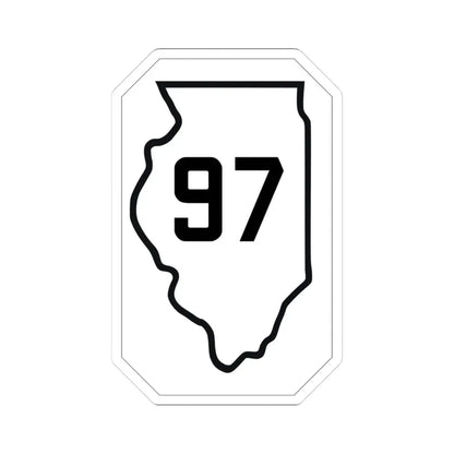 Illinois 97 1926 (Illinois) (Road Sign) STICKER Vinyl Kiss-Cut Decal 3 Inch White - The Sticker Space