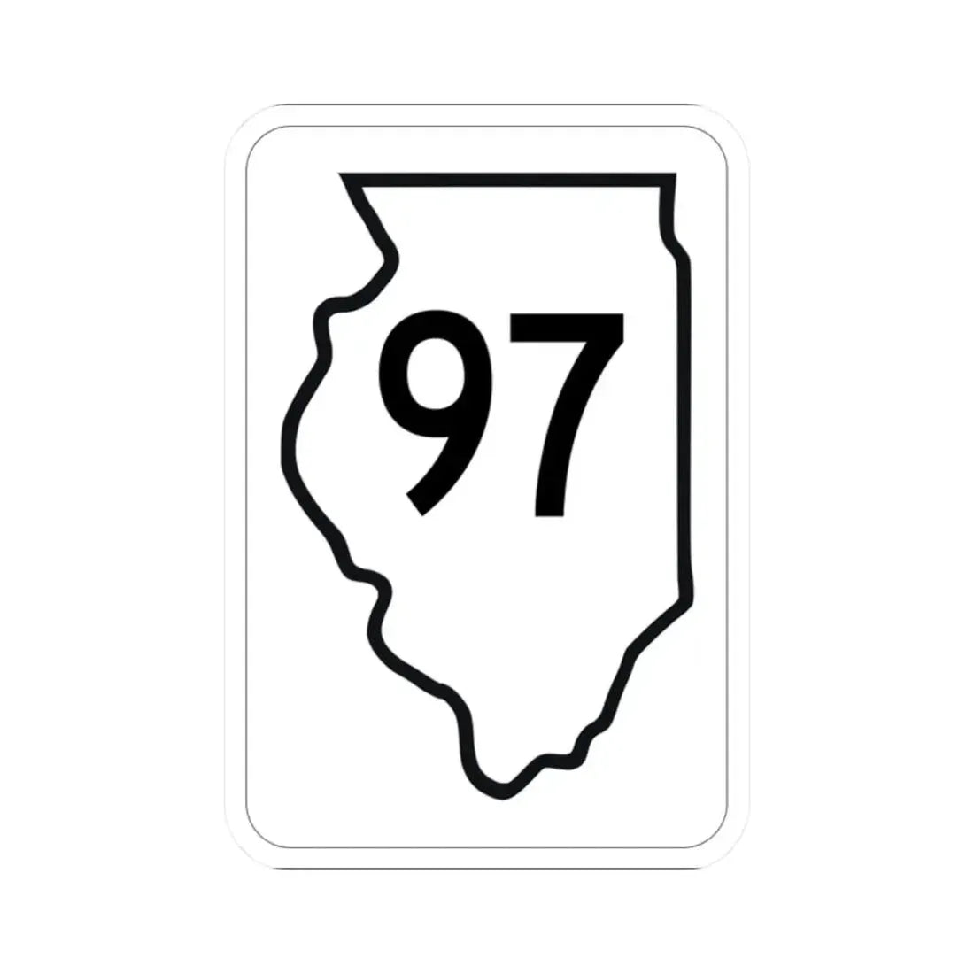 Illinois 97 1950 (Illinois) (Road Sign) STICKER Vinyl Kiss-Cut Decal 2 Inch White - The Sticker Space