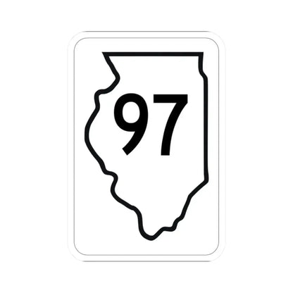Illinois 97 1950 (Illinois) (Road Sign) STICKER Vinyl Kiss-Cut Decal 2 Inch White - The Sticker Space