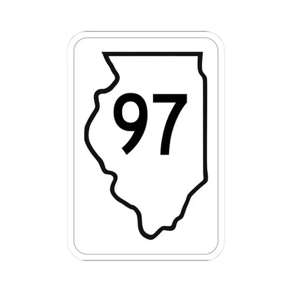 Illinois 97 1950 (Illinois) (Road Sign) STICKER Vinyl Kiss-Cut Decal 3 Inch White - The Sticker Space