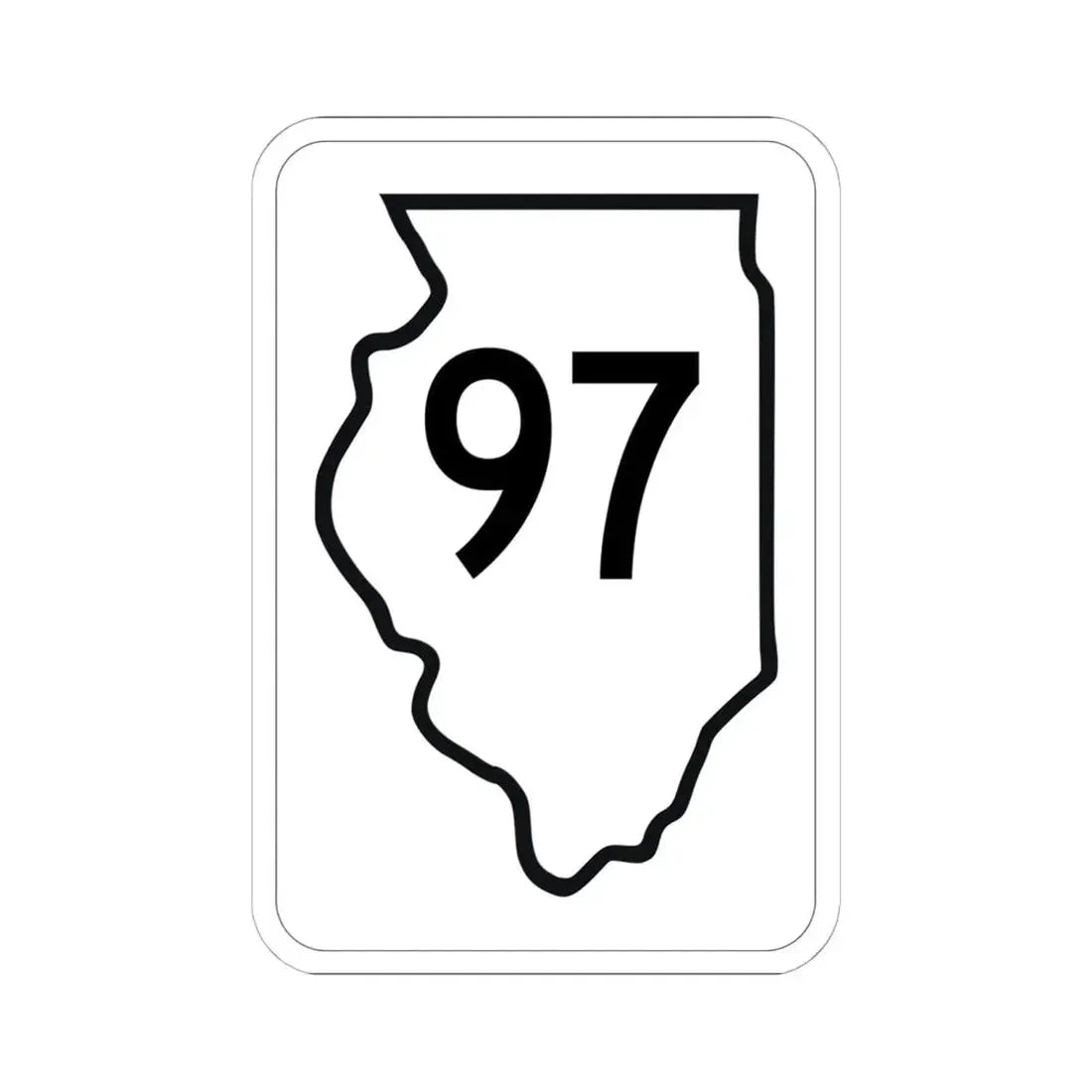 Illinois 97 1950 (Illinois) (Road Sign) STICKER Vinyl Kiss-Cut Decal 6 Inch White - The Sticker Space