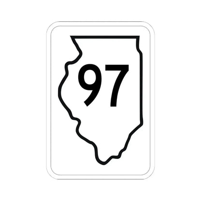 Illinois 97 1950 (Illinois) (Road Sign) STICKER Vinyl Kiss-Cut Decal 6 Inch White - The Sticker Space