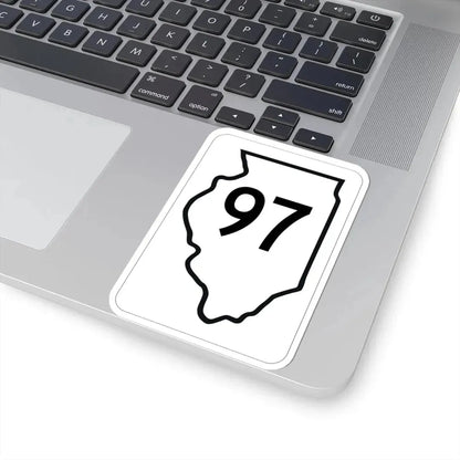 Illinois 97 1950 (Illinois) (Road Sign) STICKER Vinyl Kiss-Cut Decal - The Sticker Space