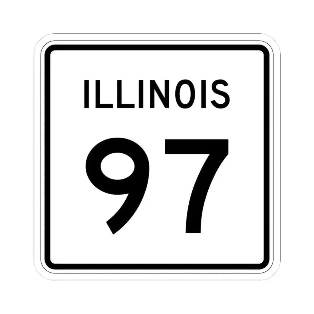 Illinois 97 (Illinois) (Road Sign) STICKER Vinyl Kiss-Cut Decal 3 Inch White - The Sticker Space