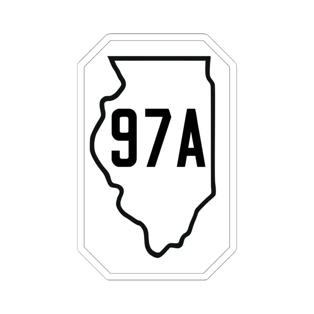 Illinois 97A 1926 (Illinois) (Road Sign) STICKER Vinyl Kiss-Cut Decal 6 Inch White - The Sticker Space