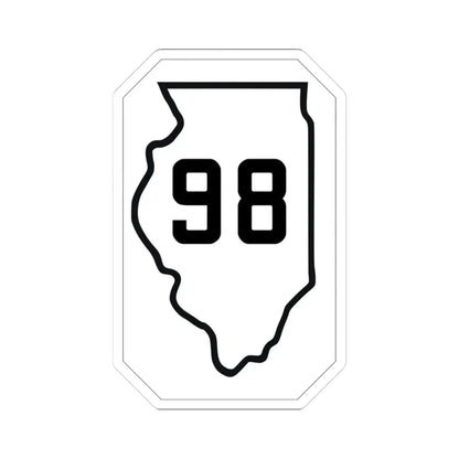 Illinois 98 1926 (Illinois) (Road Sign) STICKER Vinyl Kiss-Cut Decal 3 Inch White - The Sticker Space