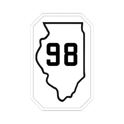 Illinois 98 1926 (Illinois) (Road Sign) STICKER Vinyl Kiss-Cut Decal 4 Inch White - The Sticker Space