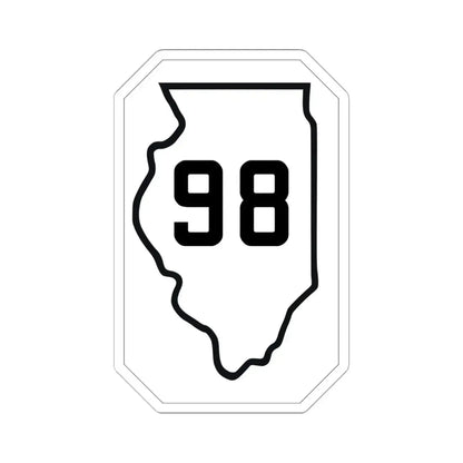 Illinois 98 1926 (Illinois) (Road Sign) STICKER Vinyl Kiss-Cut Decal 6 Inch White - The Sticker Space