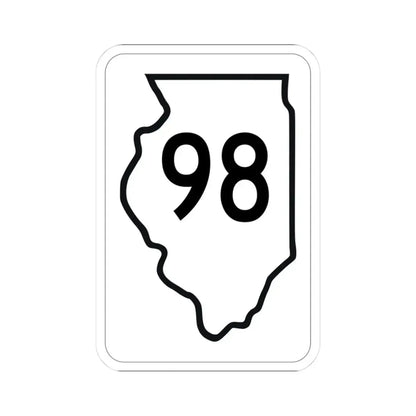 Illinois 98 1950 (Illinois) (Road Sign) STICKER Vinyl Kiss-Cut Decal 3 Inch White - The Sticker Space
