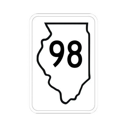 Illinois 98 1950 (Illinois) (Road Sign) STICKER Vinyl Kiss-Cut Decal 4 Inch White - The Sticker Space