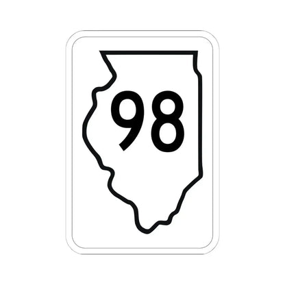 Illinois 98 1950 (Illinois) (Road Sign) STICKER Vinyl Kiss-Cut Decal 6 Inch White - The Sticker Space