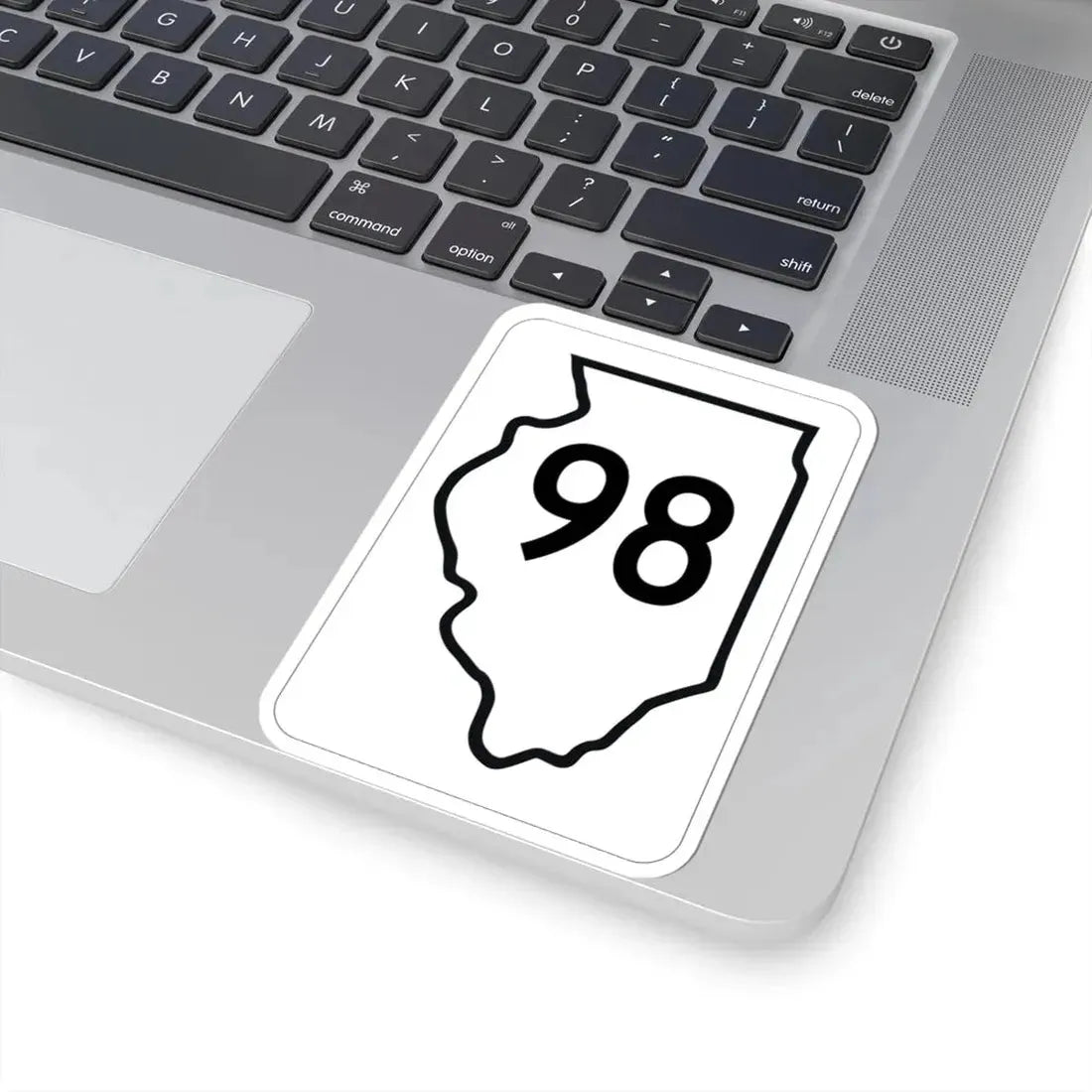Illinois 98 1950 (Illinois) (Road Sign) STICKER Vinyl Kiss-Cut Decal - The Sticker Space