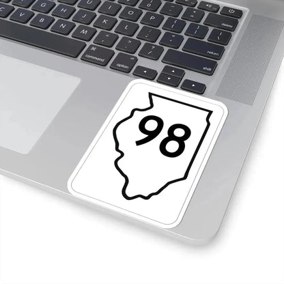 Illinois 98 1950 (Illinois) (Road Sign) STICKER Vinyl Kiss-Cut Decal - The Sticker Space