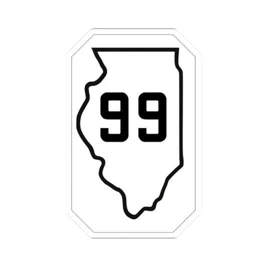 Illinois 99 1926 (Illinois) (Road Sign) STICKER Vinyl Kiss-Cut Decal 2 Inch White - The Sticker Space