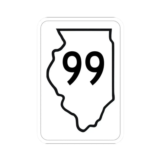 Illinois 99 1950 (Illinois) (Road Sign) STICKER Vinyl Kiss-Cut Decal 2 Inch White - The Sticker Space
