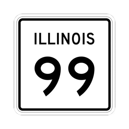 Illinois 99 (Illinois) (Road Sign) STICKER Vinyl Kiss-Cut Decal 4 Inch White - The Sticker Space