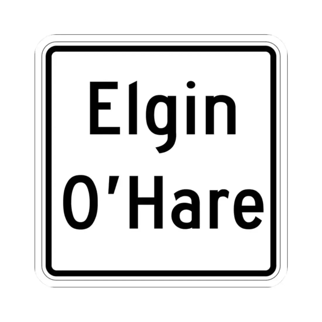 Illinois ElginOHare Expressway (Illinois) (Road Sign) STICKER Vinyl Kiss-Cut Decal 2 Inch White - The Sticker Space