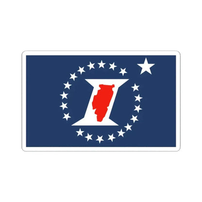 Illinois Sesquicentennial Flag (United States) STICKER Vinyl Kiss-Cut Decal 2 Inch White - The Sticker Space