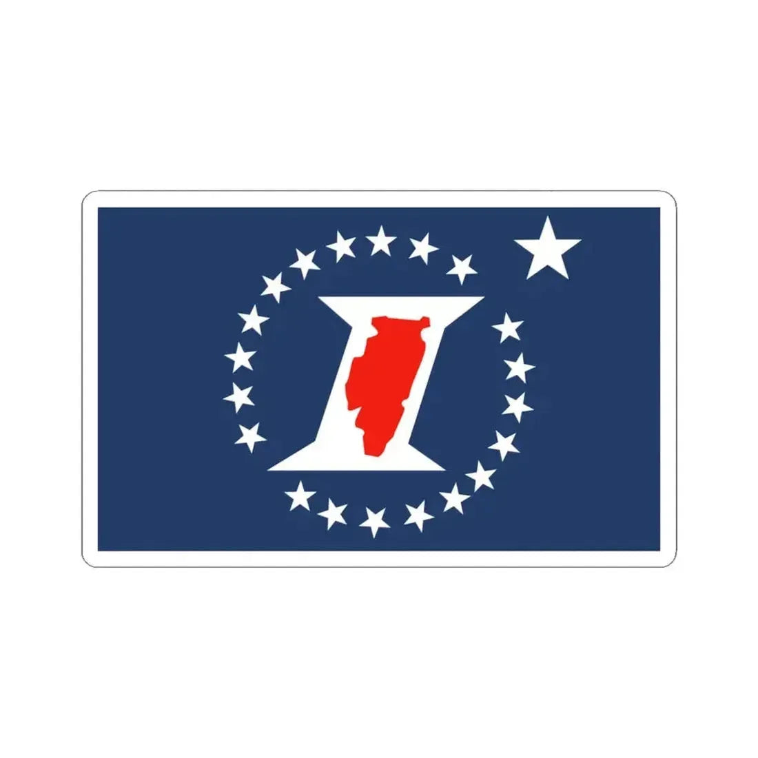 Illinois Sesquicentennial Flag (United States) STICKER Vinyl Kiss-Cut Decal 4 Inch White - The Sticker Space
